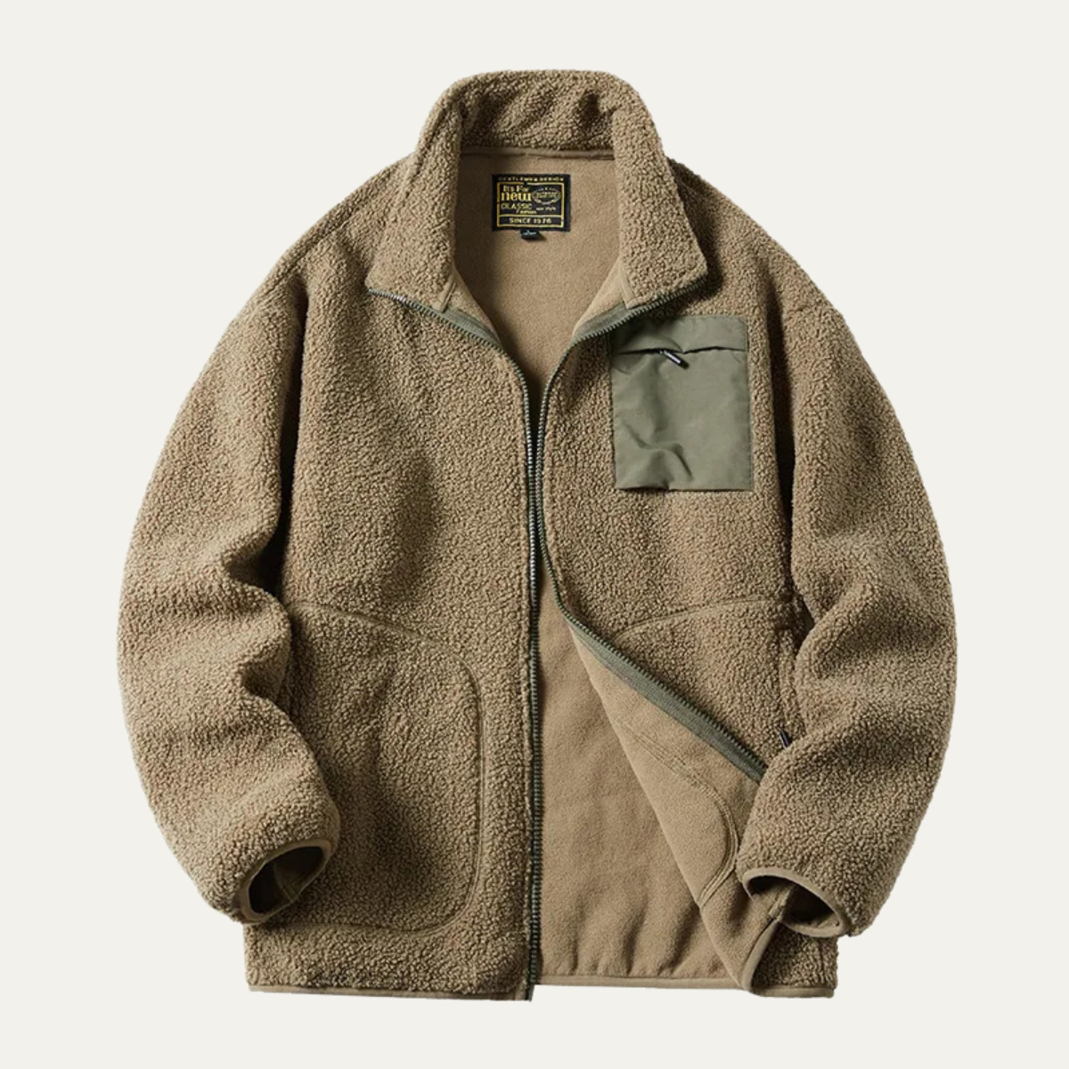 The Porta Venezia Men’s Thick Fleece Winter Warm Zip Up Jacket
