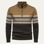 The Chatsworth Men's Quarter Zip Cotton Jumper – Fair Isle Knit