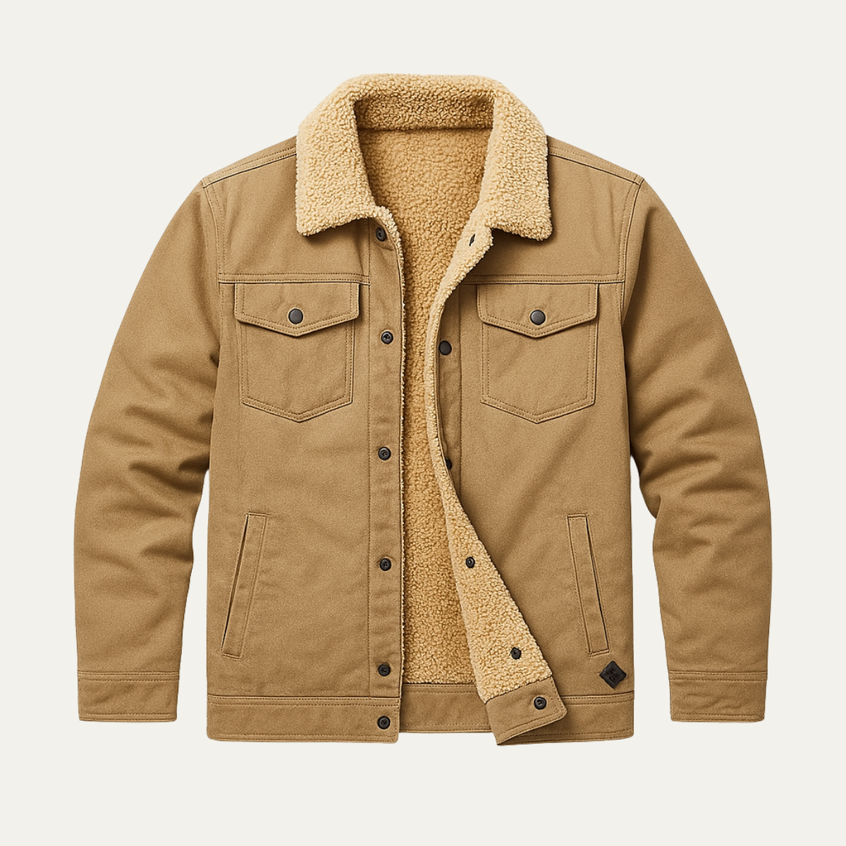 Men’s Sherpa Lined Jacket Winter Warm Fleece Denim Style Coat