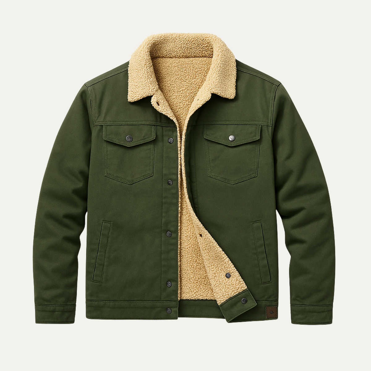Men’s Sherpa Lined Jacket Winter Warm Fleece Denim Style Coat