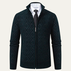 The Arezzo Men’s Smart Casual Diamond Patterned Knit Jacket