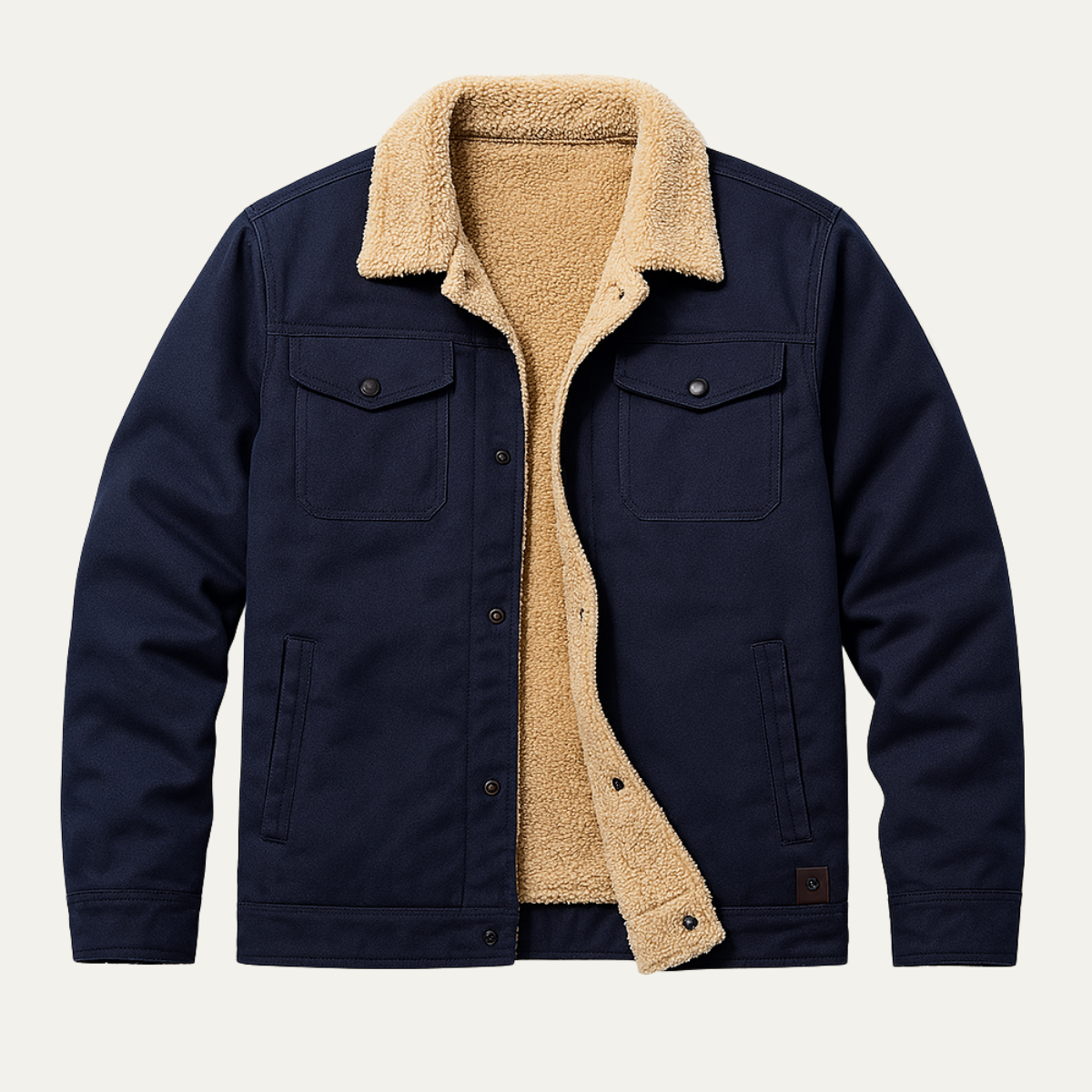 Men’s Sherpa Lined Jacket Winter Warm Fleece Denim Style Coat