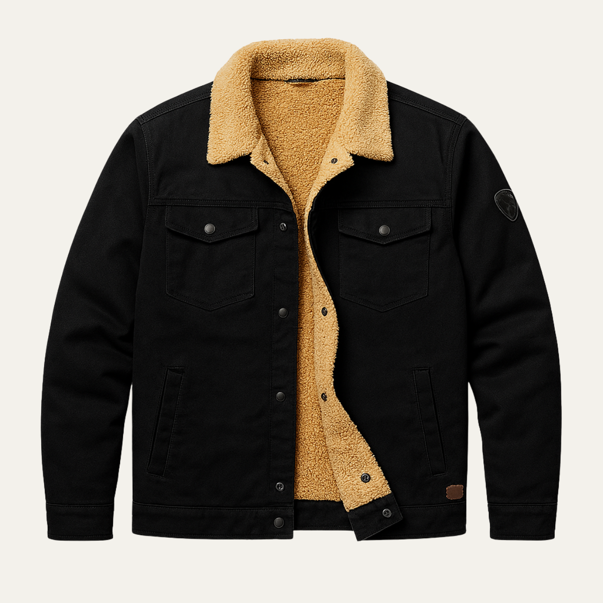 Men’s Sherpa Lined Jacket Winter Warm Fleece Denim Style Coat