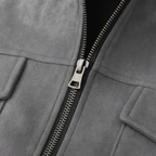 Men’s Grey Suede Zip Jacket Premium Shirt Jacket