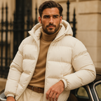 Men’s Hooded Puffer Jacket Winter Warm Quilted Coat