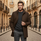 The Aldeburgh Men's Wool Coat with Blend Button Up and Warm Lining