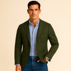 Men’s Smart Blazer with Shirt Set Casual Tailored Outfit