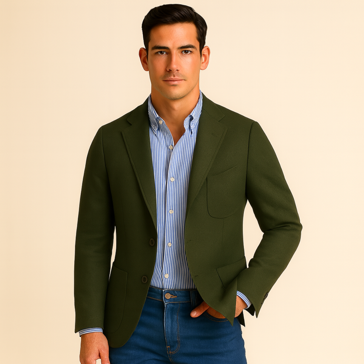 Men’s Smart Blazer with Shirt Set Casual Tailored Outfit