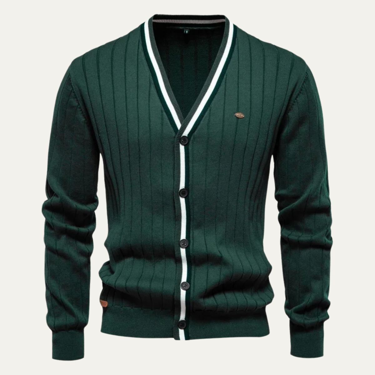 The Montecatini Men’s Slim Fit V Neck Cotton Knit Cardigan