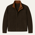 The Alnwick Retro Style Zip Up Suede Men’s Bomber Jacket