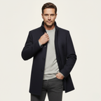 The Aldeburgh Men's Wool Coat with Blend Button Up and Warm Lining