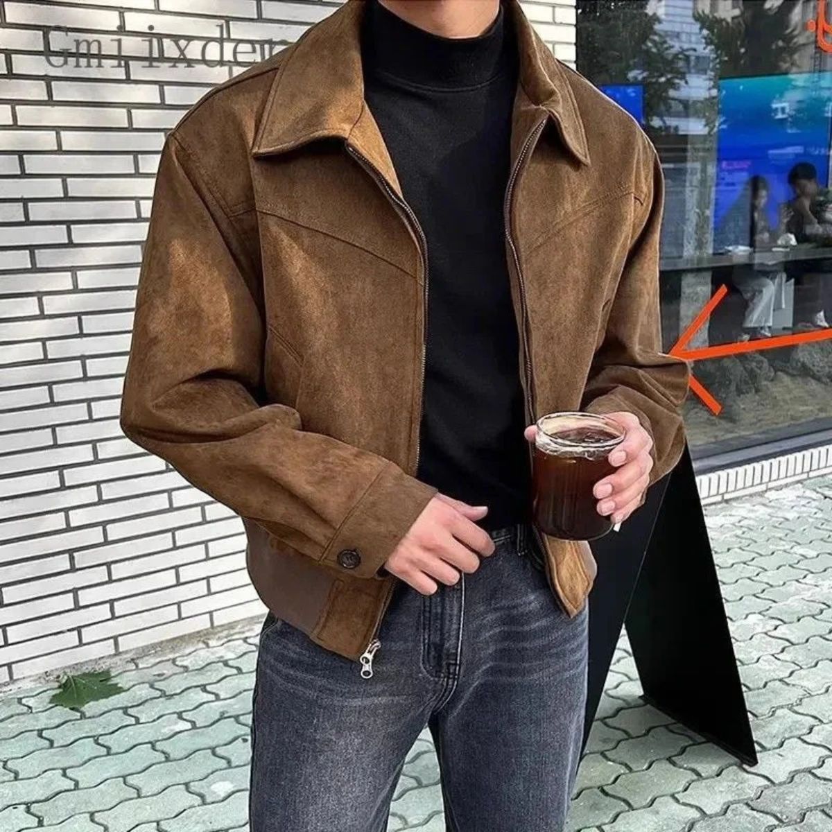 The Madrid Suede Leather Jacket – Men’s Classic Bomber Style