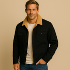 Men’s Sherpa Lined Jacket Winter Warm Fleece Denim Style Coat