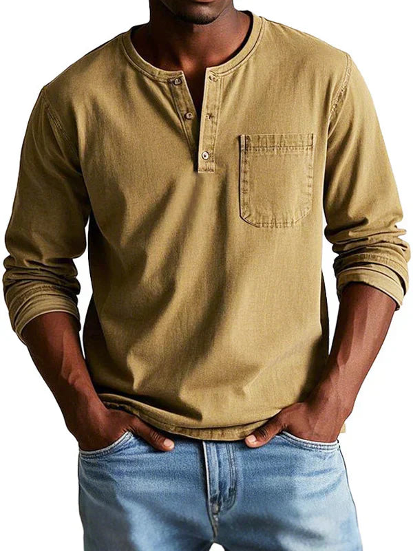 Larry | Men’s Long Sleeve Casual Button Collar Shirt