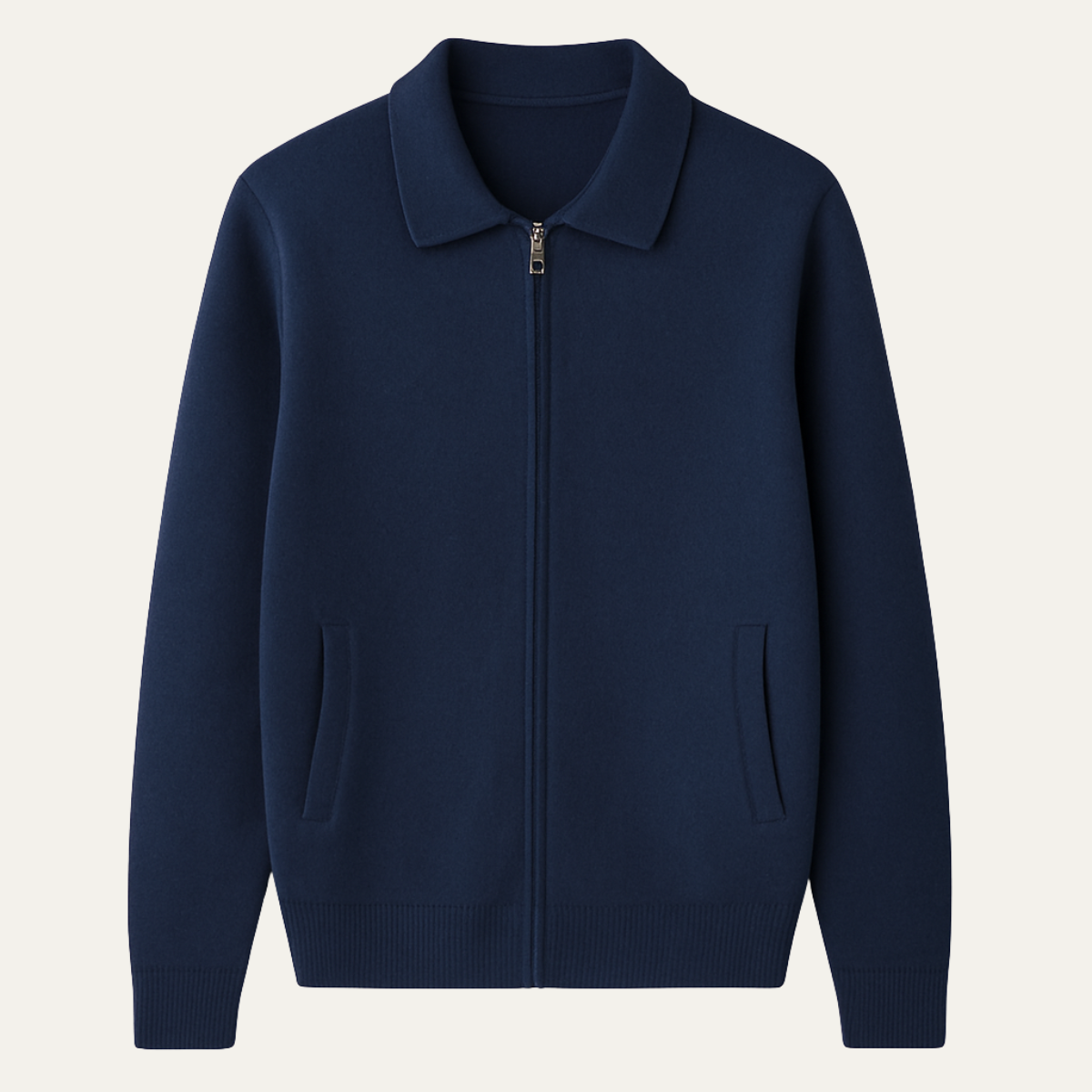 The Roma Luxury Knitted Wool Zip Men's Cardigan