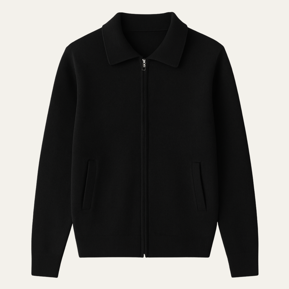 The Roma Luxury Knitted Wool Zip Men's Cardigan