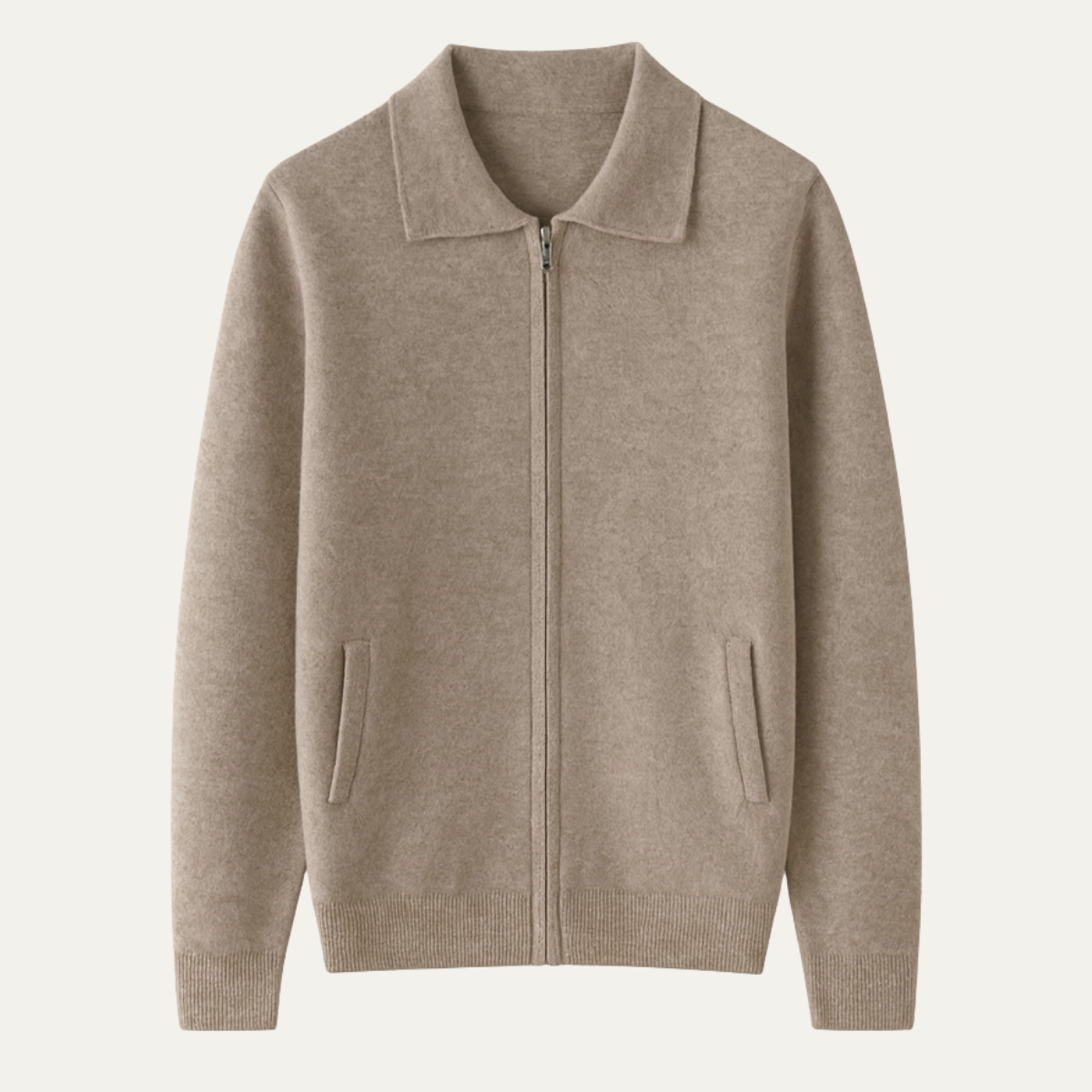 The Roma Luxury Knitted Wool Zip Men's Cardigan