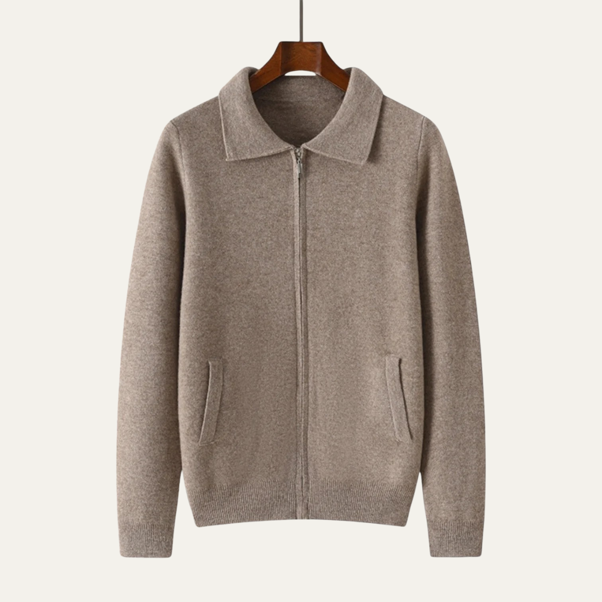The Roma Luxury Knitted Wool Zip Men's Cardigan