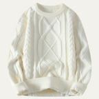 Men’s Chunky Cable Knit Jumper Warm Fisherman Winter Sweater