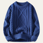 Men’s Chunky Cable Knit Jumper Warm Fisherman Winter Sweater