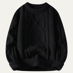 Men’s Chunky Cable Knit Jumper Warm Fisherman Winter Sweater