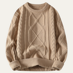 Men’s Chunky Cable Knit Jumper Warm Fisherman Winter Sweater