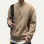 Men’s Chunky Cable Knit Jumper Warm Fisherman Winter Sweater