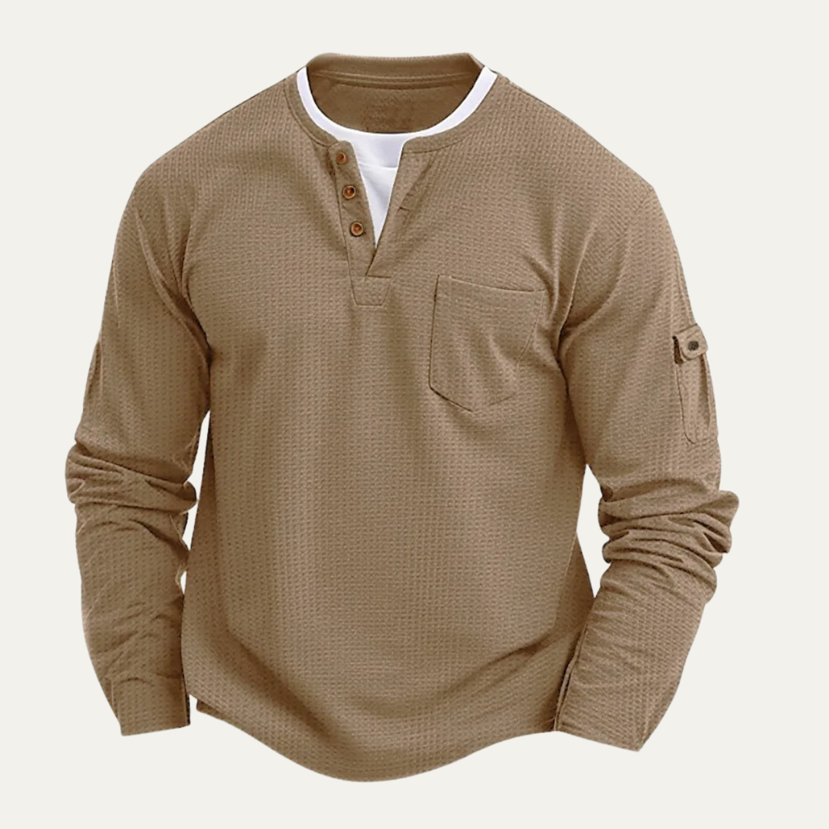 The Otranto Men’s Casual Waffle Knit Henley Shirt