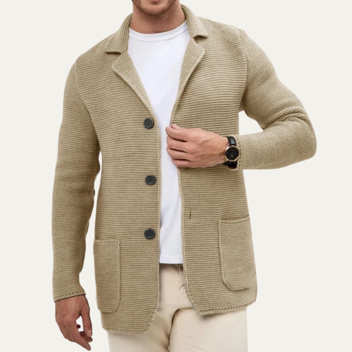 The San Marco Trendy Knitted Button Down Blazer Men’s Cardigan