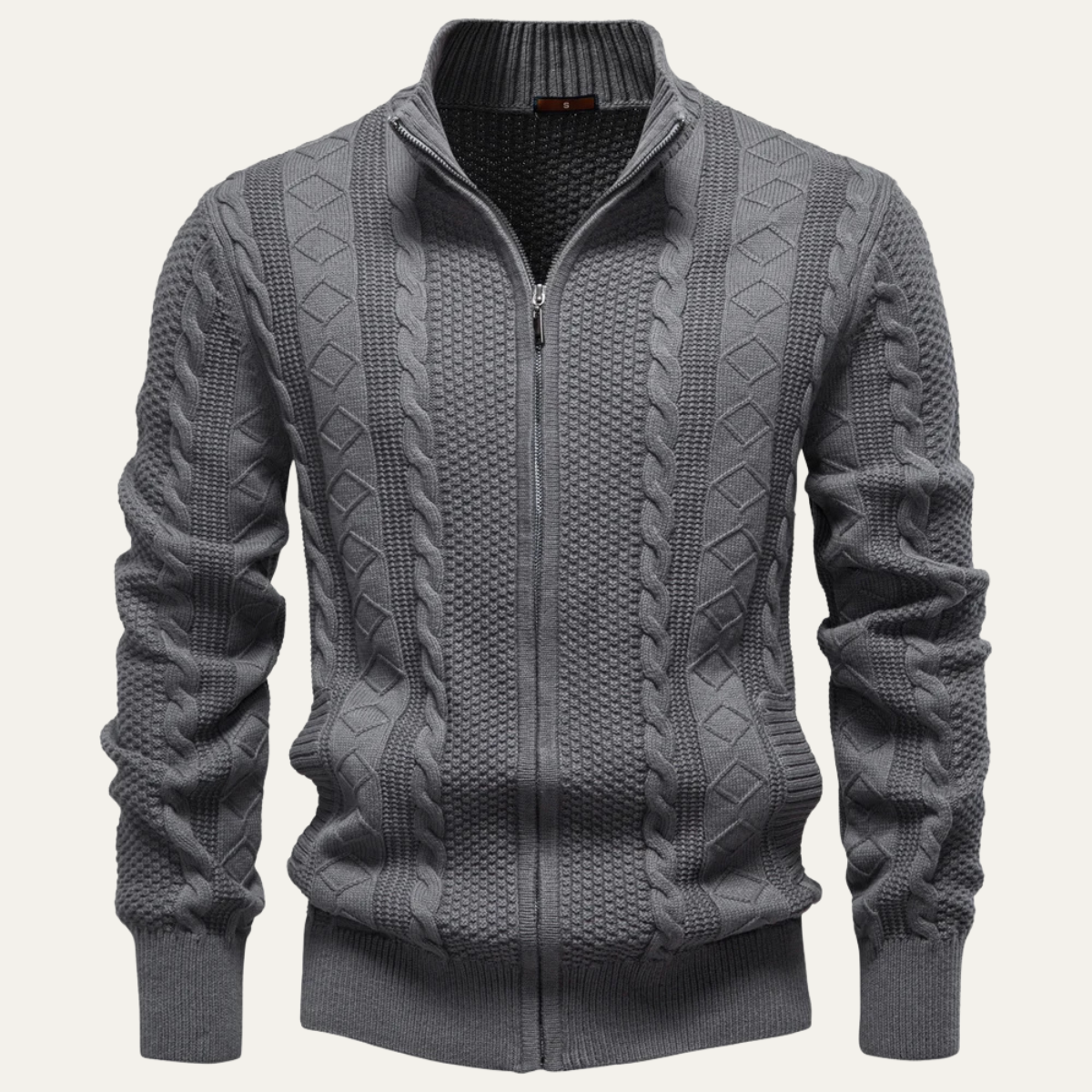 The Flintshire Stylish Full Zip Warm Knitted Men's Jacket