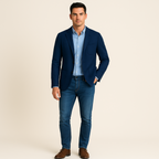 Men’s Smart Blazer with Shirt Set Casual Tailored Outfit
