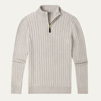Men’s Ribbed Quarter Zip Jumper Old Money Knit
