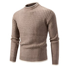 Men’s Wool Blend Textured Knit Crew Neck Jumper Winter Sweater