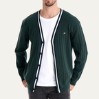 The Montecatini Men’s Slim Fit V Neck Cotton Knit Cardigan