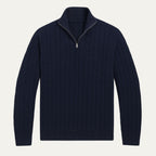 Men’s Cable Knit Quarter Zip Jumper Old Money Winter Sweater