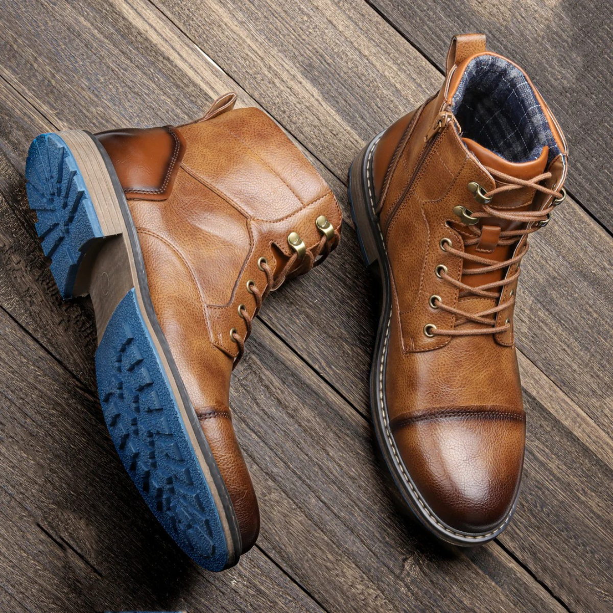 Men’s Premium Vintage Leather Boots Classic Lace Up Ankle Design