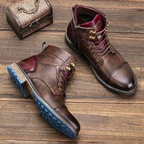 Men’s Premium Vintage Leather Boots Classic Lace Up Ankle Design