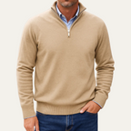 Men’s Quarter Zip Knit Jumper Lightweight Winter Sweater