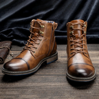 Men’s Premium Vintage Leather Boots Classic Lace Up Ankle Design