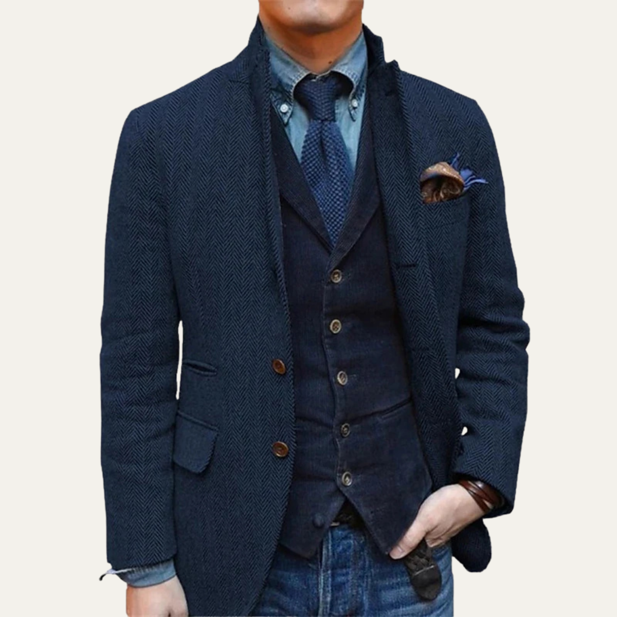 The Thurlestone Men’s Wool Single Breasted Tweed Blazer Jacket