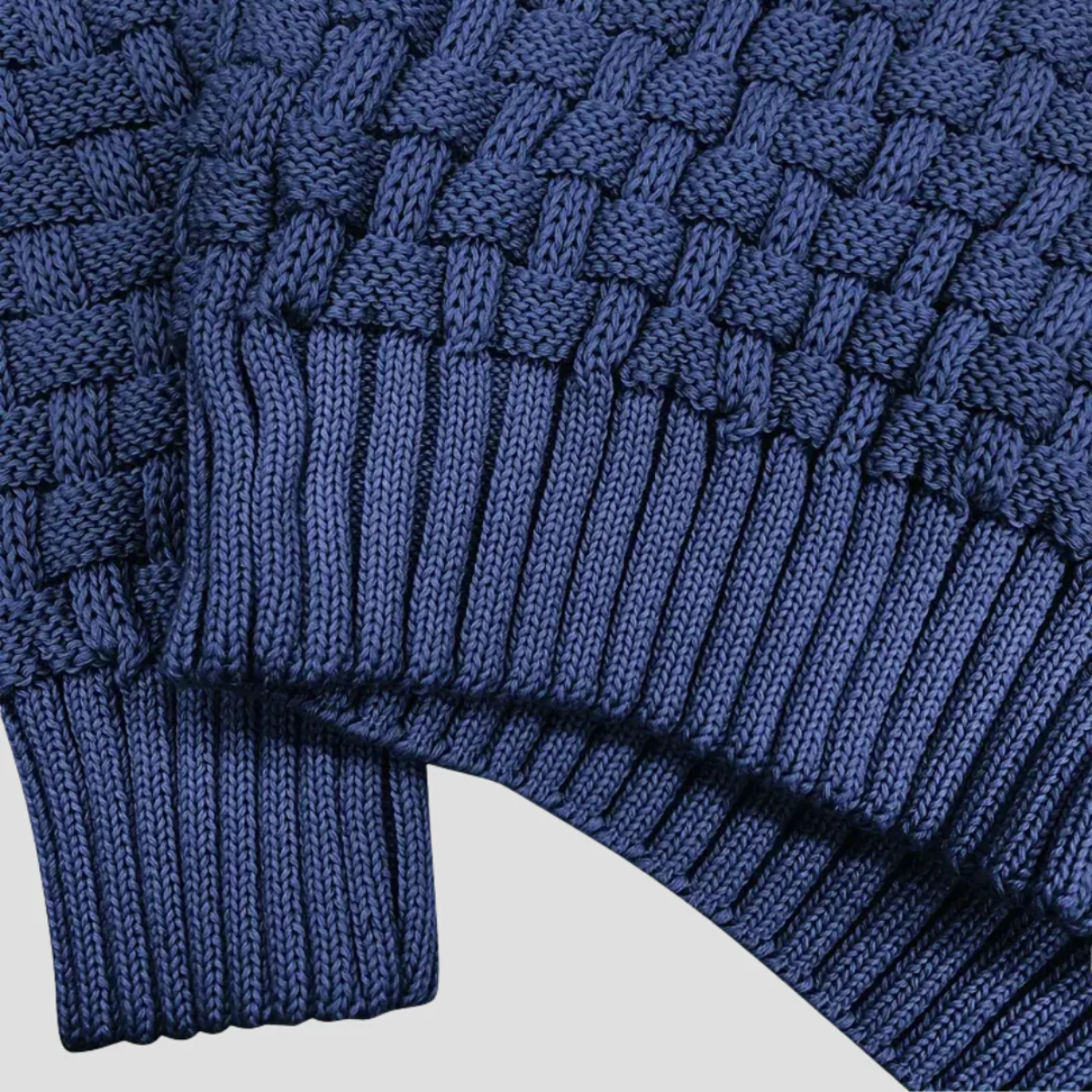 Men’s Thick Winter Knit Jumper Button Neck High Collar Sweater