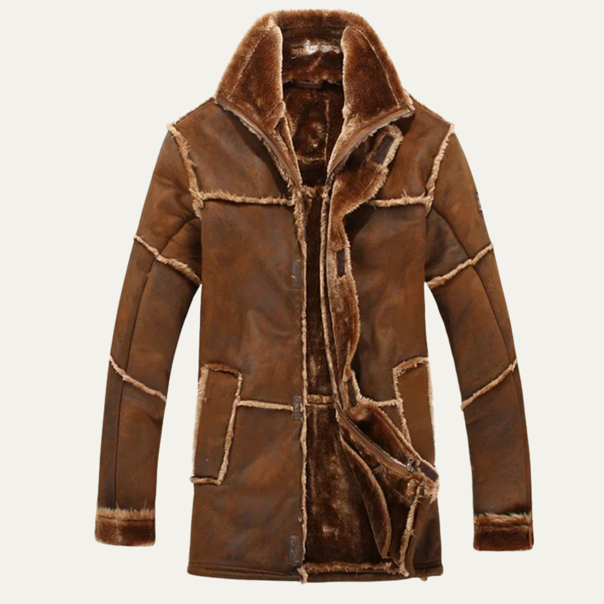 The Castelrotto Shearling Lined Suede Men’s Leather Jacket