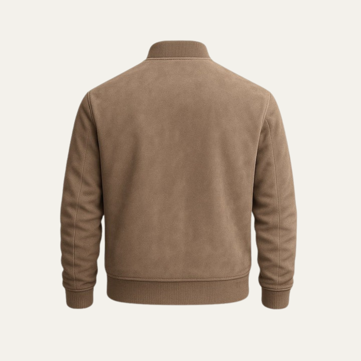 Men’s Suede Look Zip Up Jacket Casual Lightweight Bomber Coat