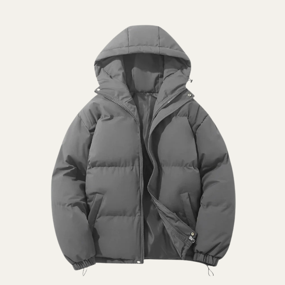 Men’s Hooded Puffer Jacket Winter Warm Quilted Coat