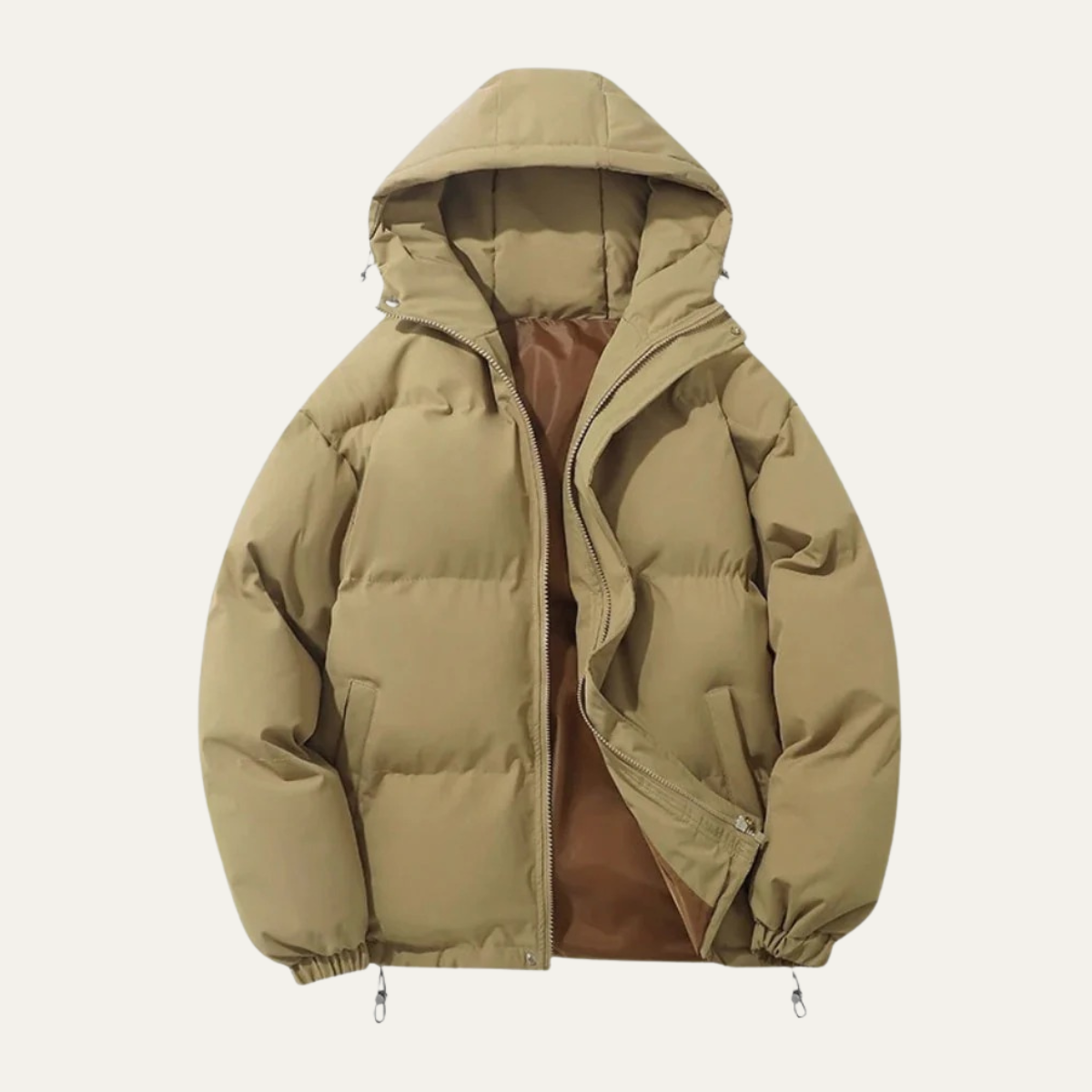 Men’s Hooded Puffer Jacket Winter Warm Quilted Coat