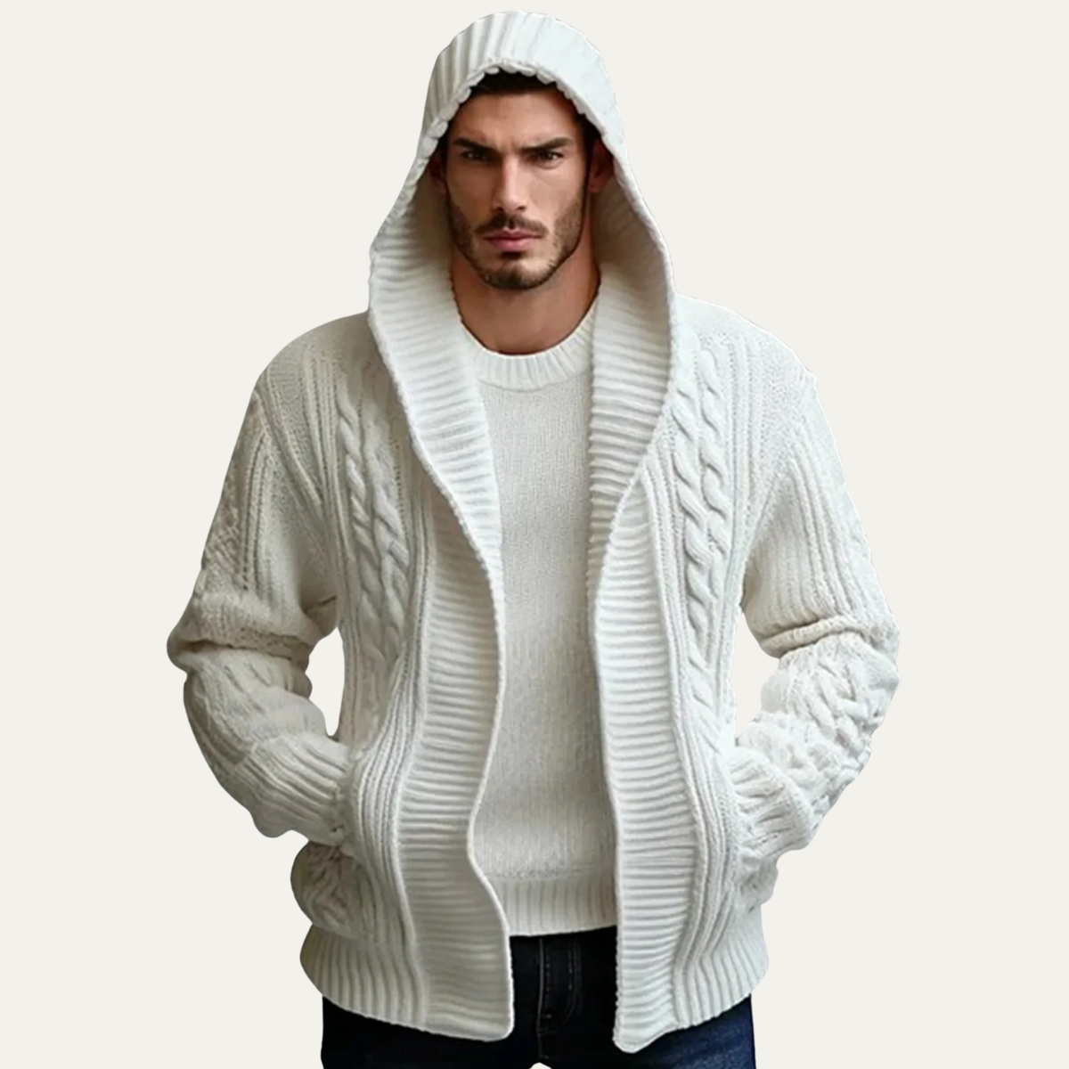 The Conwy Chunky Cable Knit Winter Men's Cardigan