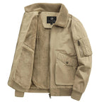 Men’s Sherpa Lined Bomber Jacket Winter Warm Fleece Collar Coat