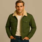 Men’s Sherpa Lined Jacket Winter Warm Fleece Denim Style Coat