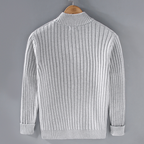 Ken | Men’s Zip Front High Collar Ribbed Cardigan
