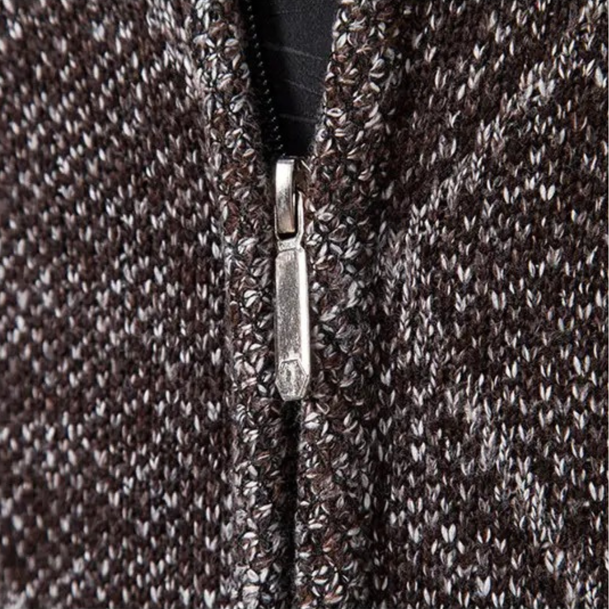The Amalfi Knit Fleece Zip Men’s Cardigan with Diamond Pattern